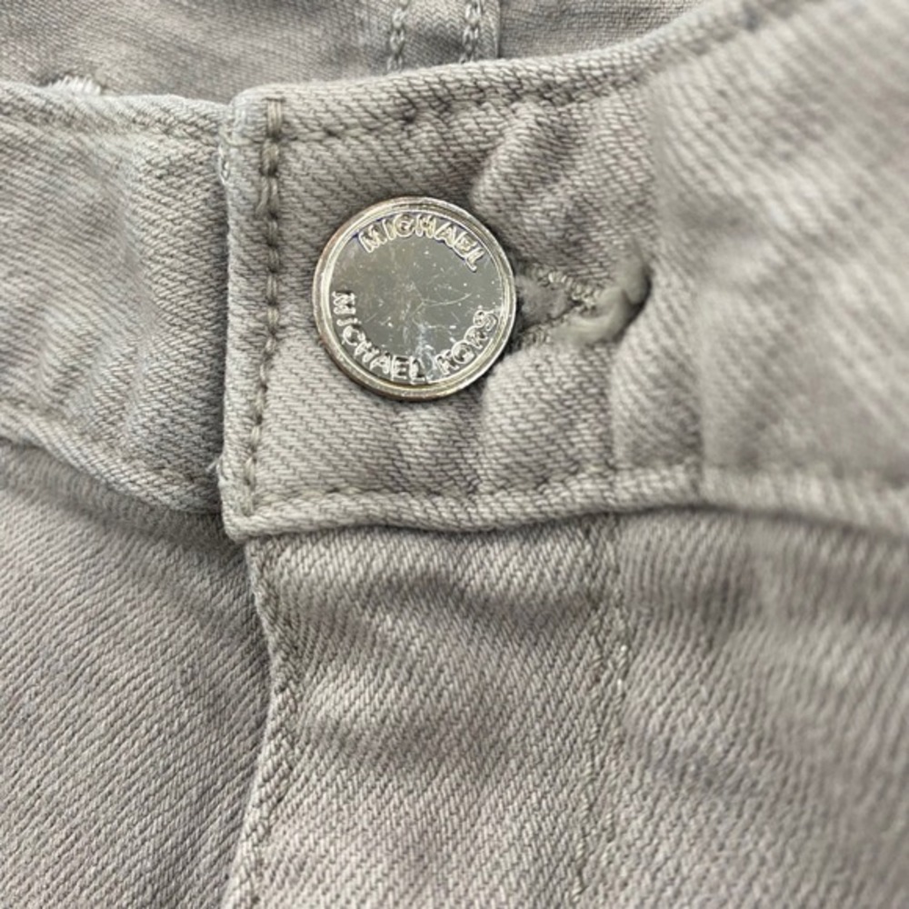 Michael Kors Gray Denim Pants Zipper Pockets Skinny Jeans Size 8 - Picture 11 of 12
